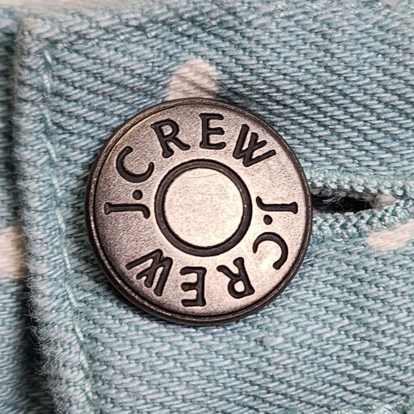 J.Crew Matchstick Polka Dot Stretch Jeans Light Blue Size 31 Cotton/Spandex Wome - Picture 6 of 13